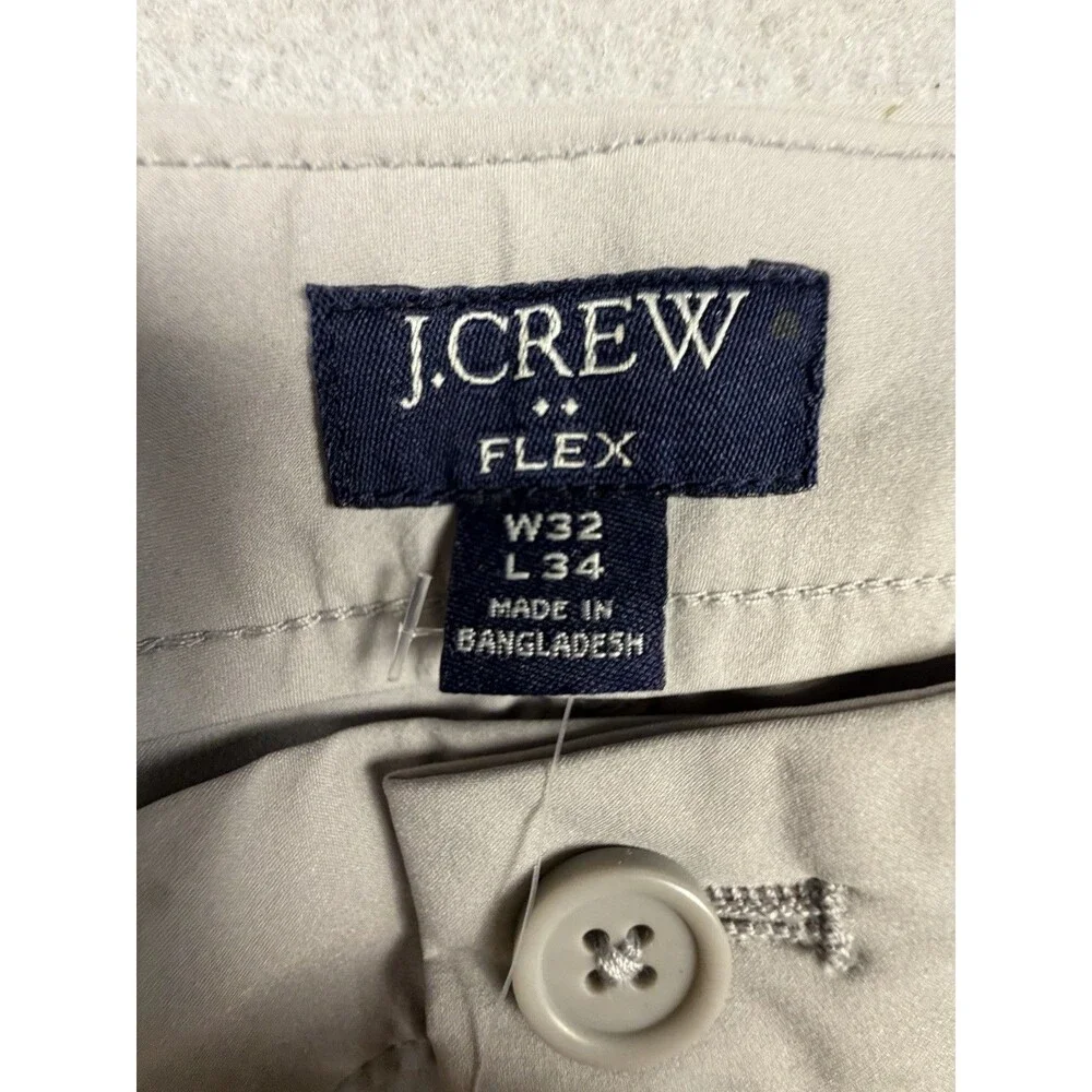J.Crew Flex Tech Straight Fit Pants Gray Flat Front Slash Pockets 32
